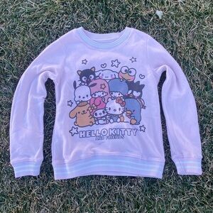 Hello Kitty Varsity Crew Neck Pullover Sweater Sweatshirt Chocco Cat Pochacco